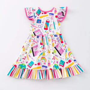I HEART SCHOOL STRIPE DRESS