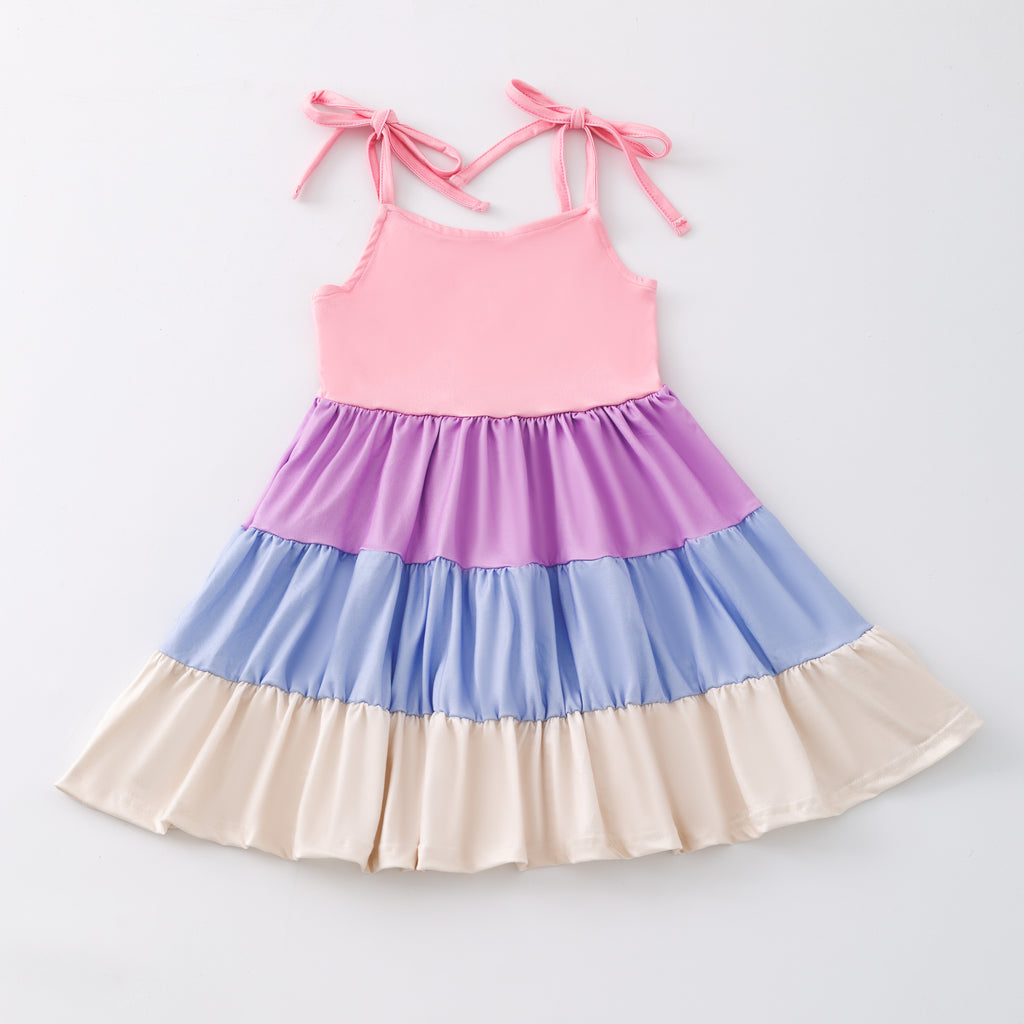 SUMMER TIER TANK DRESS -PINK/PURPLE