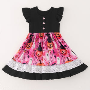 SPOOKY PINK HALLOWEEN PUMPKIN DRESS - Halloween2025