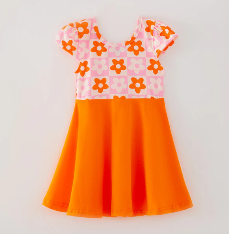 FALL PINK ORANGE FALL DRESS