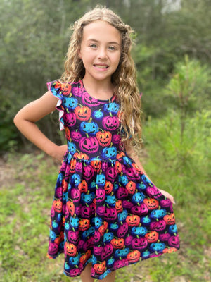 BRIGHT PUMPKINS DRESS