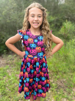 BRIGHT PUMPKINS DRESS