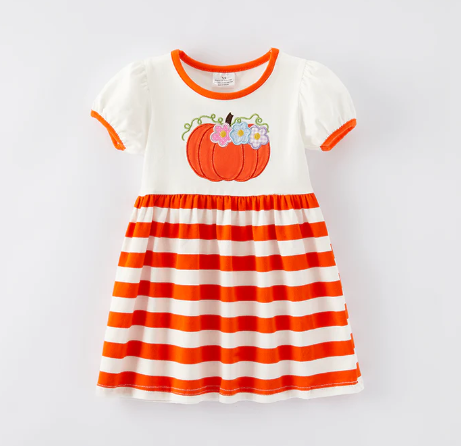 PUMPKIN STRIPE DRESS