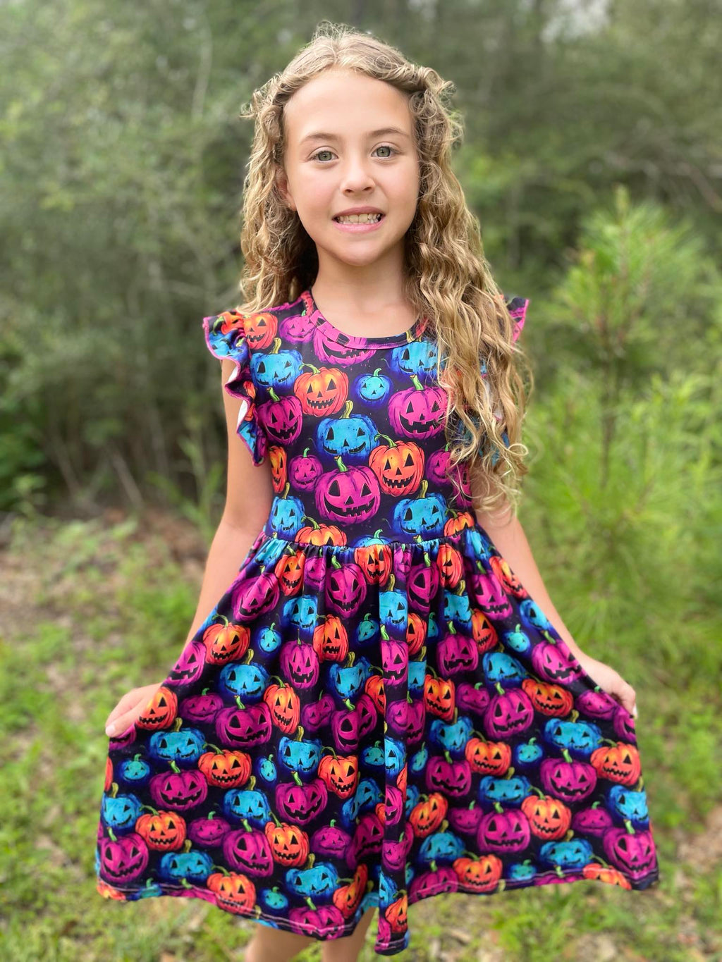 BRIGHT PUMPKINS DRESS