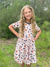 PUMPKIN AND BATS RUFFLE DRESS