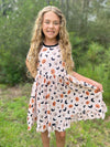 PUMPKIN AND BATS RUFFLE DRESS