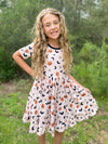 PUMPKIN AND BATS RUFFLE DRESS