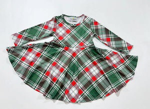 CHRISTMAS PLAID TWIRLY DRESS