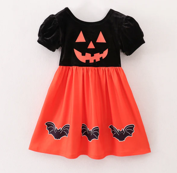 SPOOKY PUMPKIN & BATS DRESS