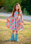 PASTEL PUMPKIN TWIRL DRESS