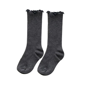 DARK GREY RUFFLE SOCKS