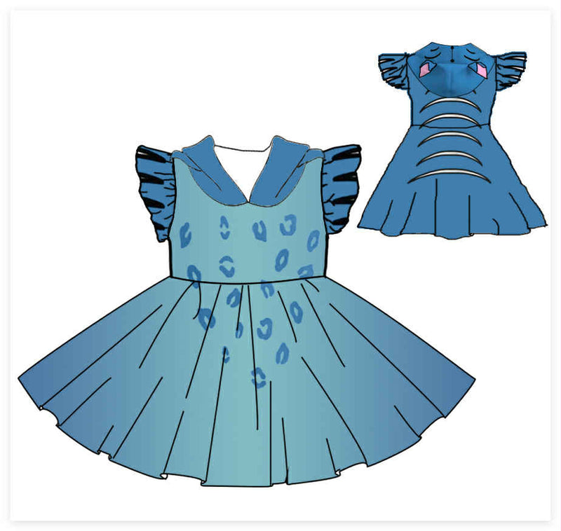 BLUE TIGER TWIRL DRESS -  PRE-ORDER -  Halloween Guaranteed - HC2025