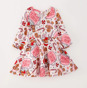 CHRISTMAS GINGERBREAD TWIRL DRESS PRESALE