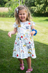 BACK TO SCHOOL RAINBOW FLUTTER DRESS