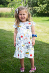 BACK TO SCHOOL RAINBOW FLUTTER DRESS