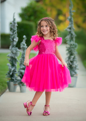 HOT PINK SPARKLE TUTU DRESS