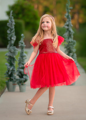 RED SPARKLE TUTU DRESS