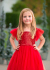 RED SPARKLE TUTU DRESS