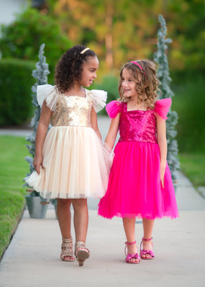 HOT PINK SPARKLE TUTU DRESS