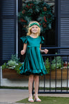 GRACE SATIN TWIRL DRESS - GREEN