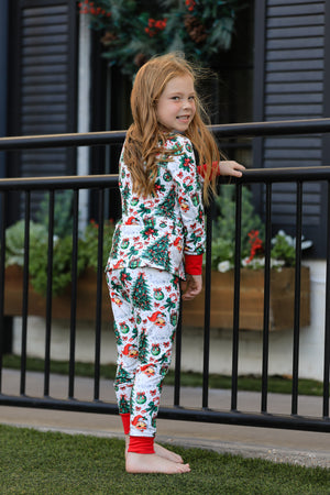 RED SANTA CHRISTMAS TREE PAJAMAS