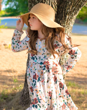 FALL FLORAL LONG SLEEVES DRESS