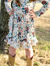 FALL FLORAL LONG SLEEVES DRESS