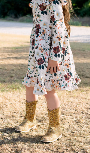 FALL FLORAL LONG SLEEVES DRESS