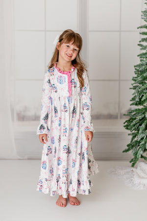 CHRISTMAS NUTCRACKER BOW NIGHTGOWN - PINK -  Christmas2025 - PREORDER