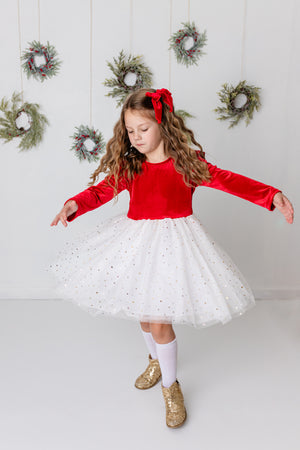 RED & WHITE SPARKLE DRESS