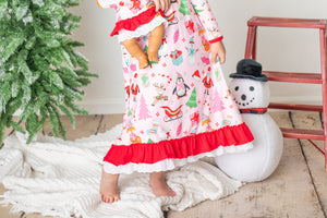 PINK CHRISTMAS NIGHTGOWN & DOLL NIGHTGOWN OPTION