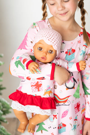 PINK CHRISTMAS NIGHTGOWN & DOLL NIGHTGOWN OPTION