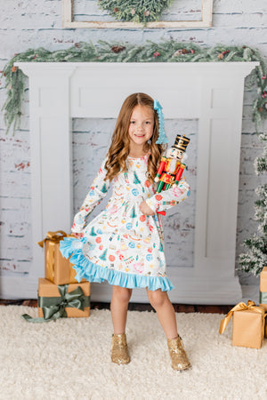 CHRISTMAS BALLERINA RUFFLE DRESS