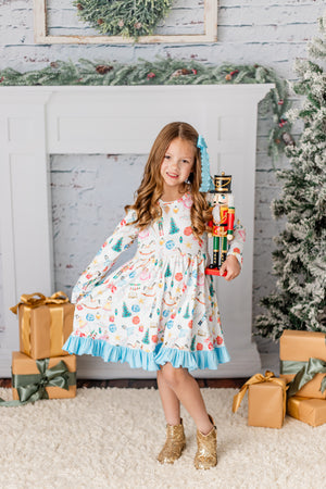 CHRISTMAS BALLERINA RUFFLE DRESS