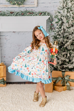 CHRISTMAS BALLERINA RUFFLE DRESS