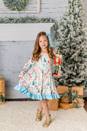 CHRISTMAS BALLERINA RUFFLE DRESS