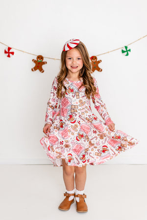 CHRISTMAS GINGERBREAD TWIRL DRESS - Christmas2025