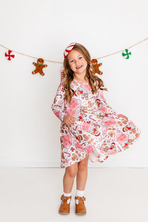 CHRISTMAS GINGERBREAD TWIRL DRESS - Christmas2025