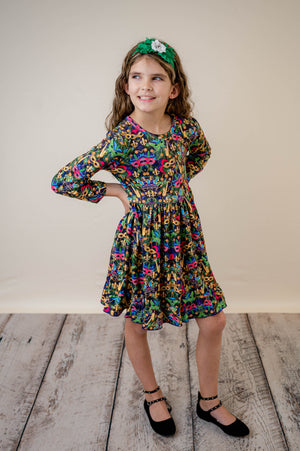 MARDIGRAS RUFFLE DRESS