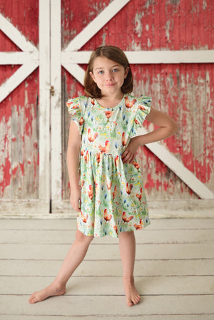 CHICKEN FLUTTER DRESS