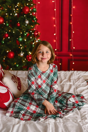 CHRISTMAS PLAID TWIRLY DRESS