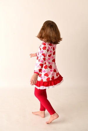 VALENTINE HEART TUNIC DRESS + MATCHING DOLL