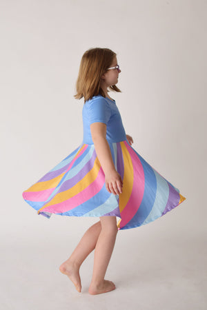 CELINE RAINBOW TWIRLY DRESS