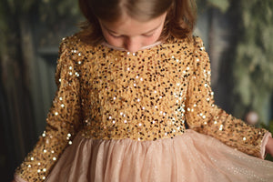 GOLD SPARKLE TULLE DRESS