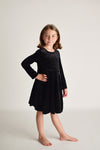 BLACK VELVET TWIRL DRESS