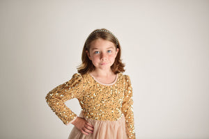 GOLD SPARKLE TULLE DRESS