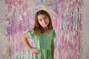 EVA LIGHT GREEN SPARKLE DRESS