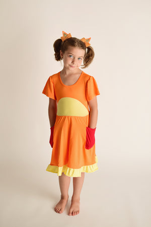 ORANGE DOG DRESS