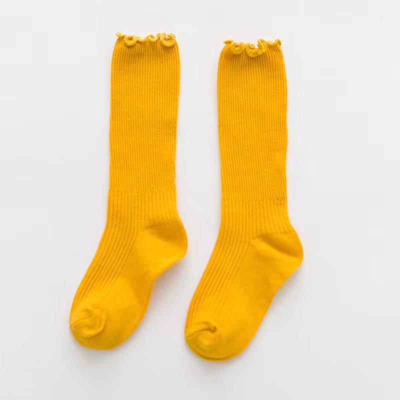 MUSTARD YELLOW RUFFLE SOCKS