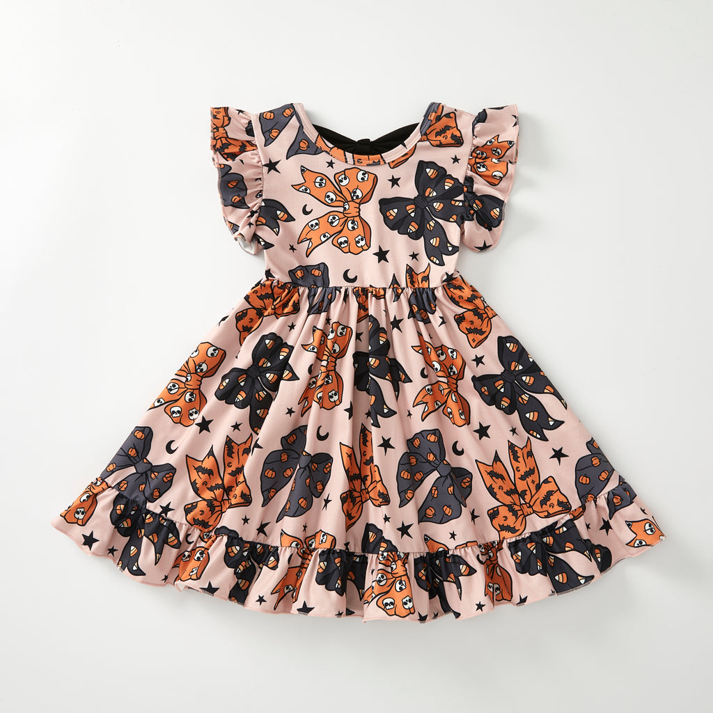 HALLOWEEN BOWS BACK BOW DRESS - Halloween2025
